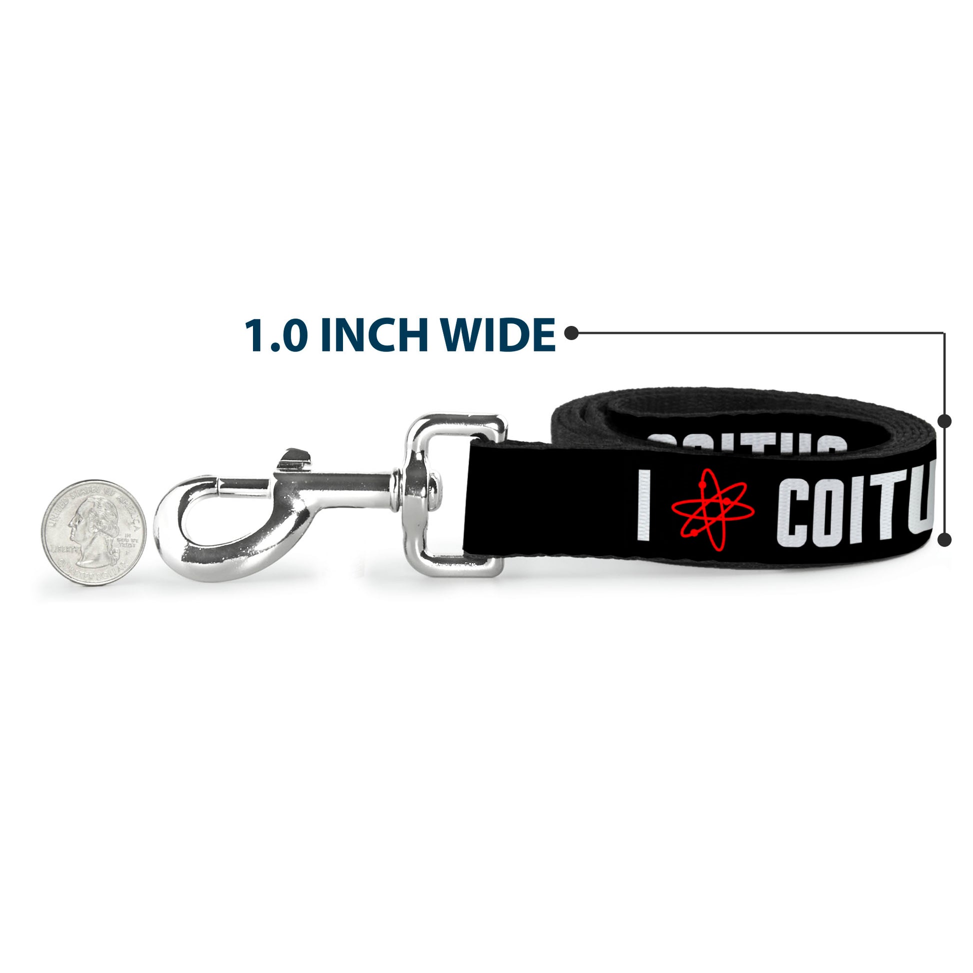 Dog Leash - I "ATOM" COITUS Black/White/Red Dog Leashes The Big Bang Theory