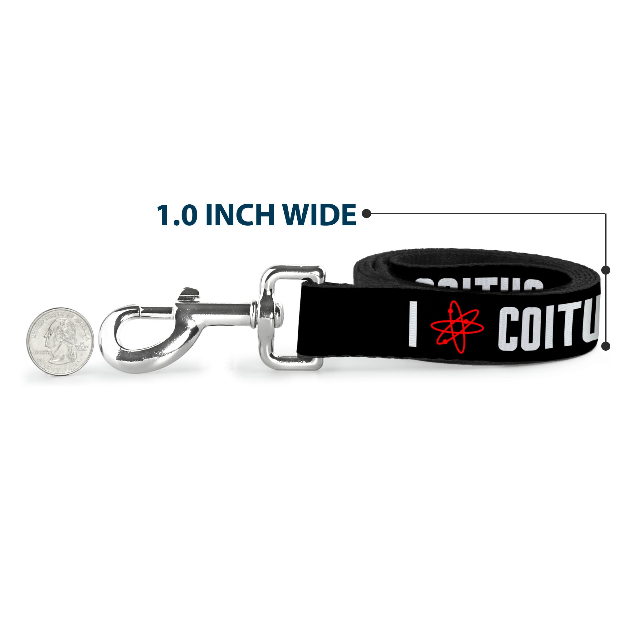 Dog Leash - I "ATOM" COITUS Black/White/Red Dog Leashes The Big Bang Theory