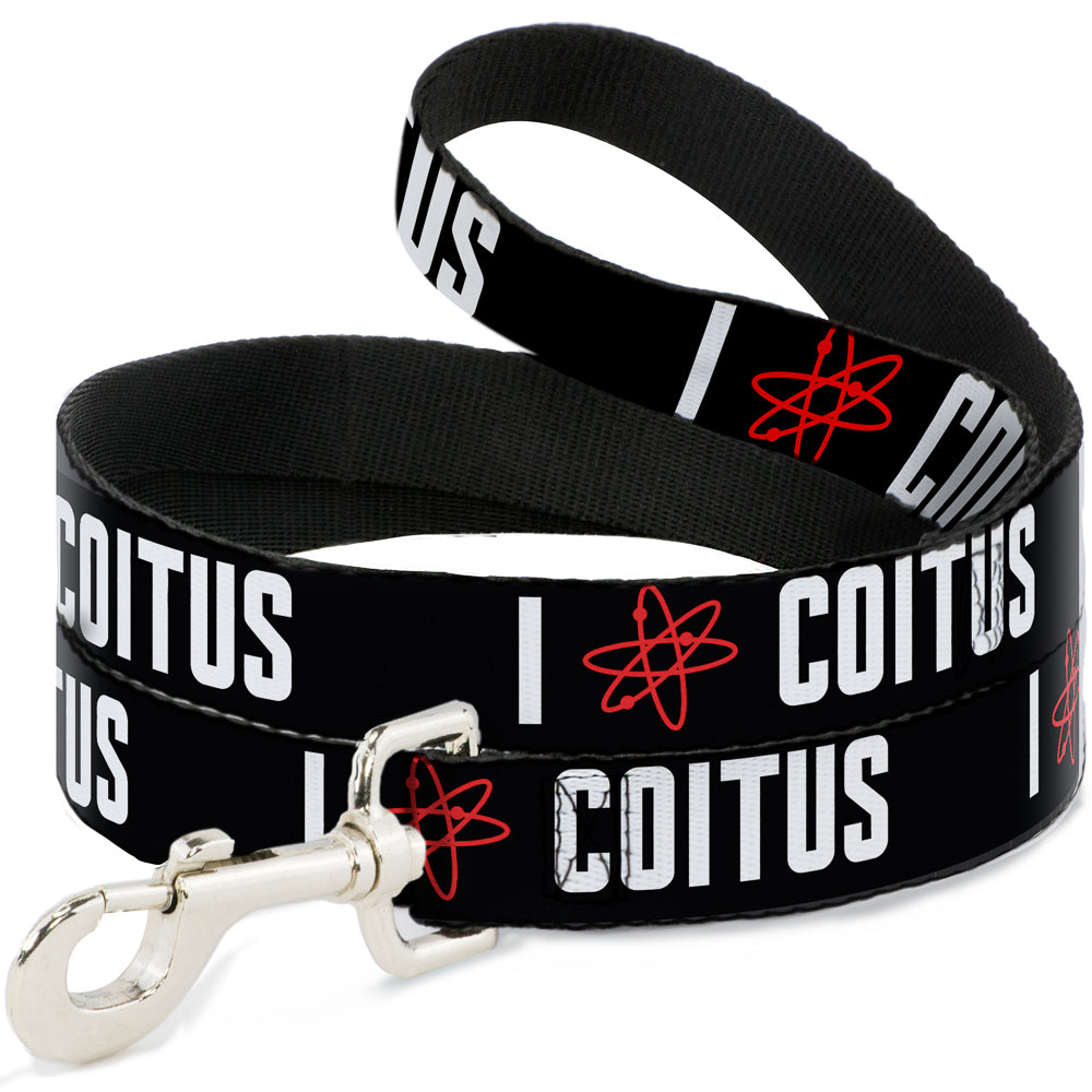 Dog Leash - I "ATOM" COITUS Black/White/Red Dog Leashes The Big Bang Theory