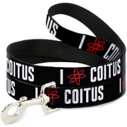 Dog Leash - I "ATOM" COITUS Black/White/Red Dog Leashes The Big Bang Theory