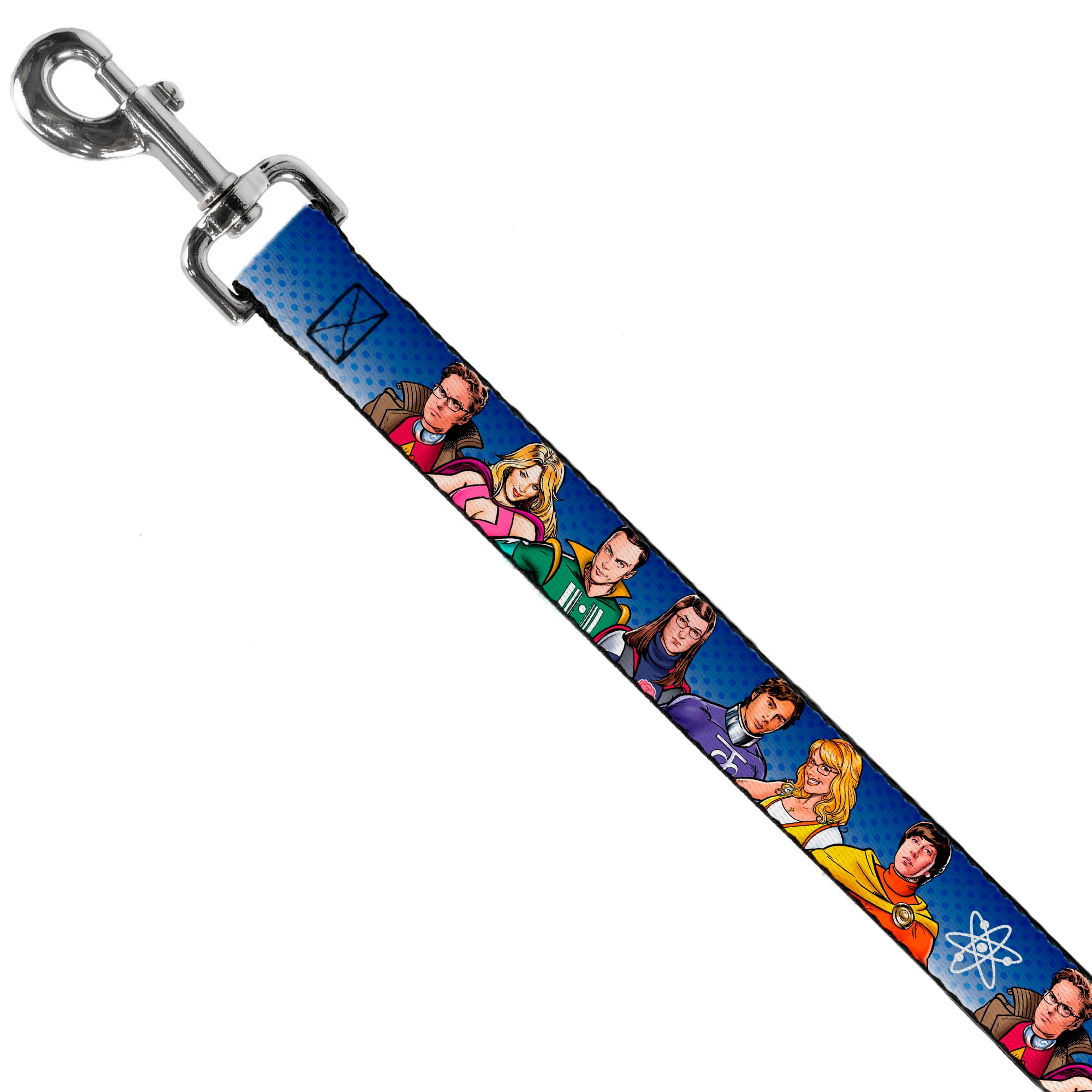 Dog Leash - The Big Bang Theory Superhero Characters Group Blue Dot Fade Dog Leashes The Big Bang Theory