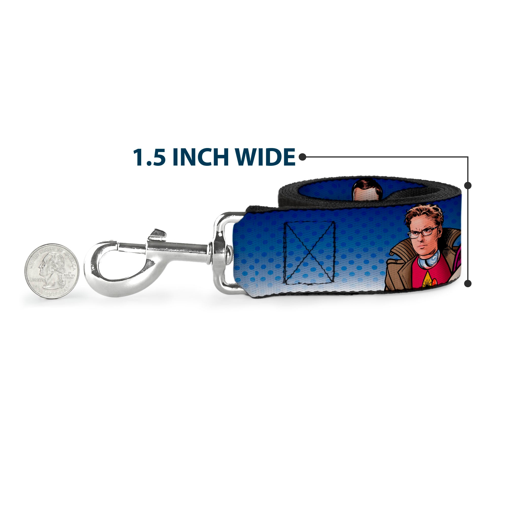Dog Leash - The Big Bang Theory Superhero Characters Group Blue Dot Fade Dog Leashes The Big Bang Theory