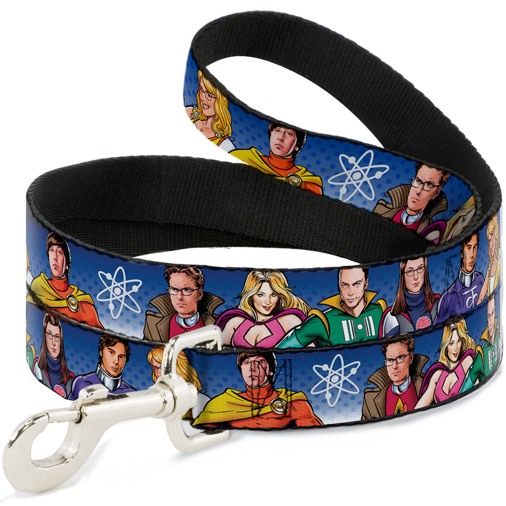 Dog Leash - The Big Bang Theory Superhero Characters Group Blue Dot Fade Dog Leashes The Big Bang Theory