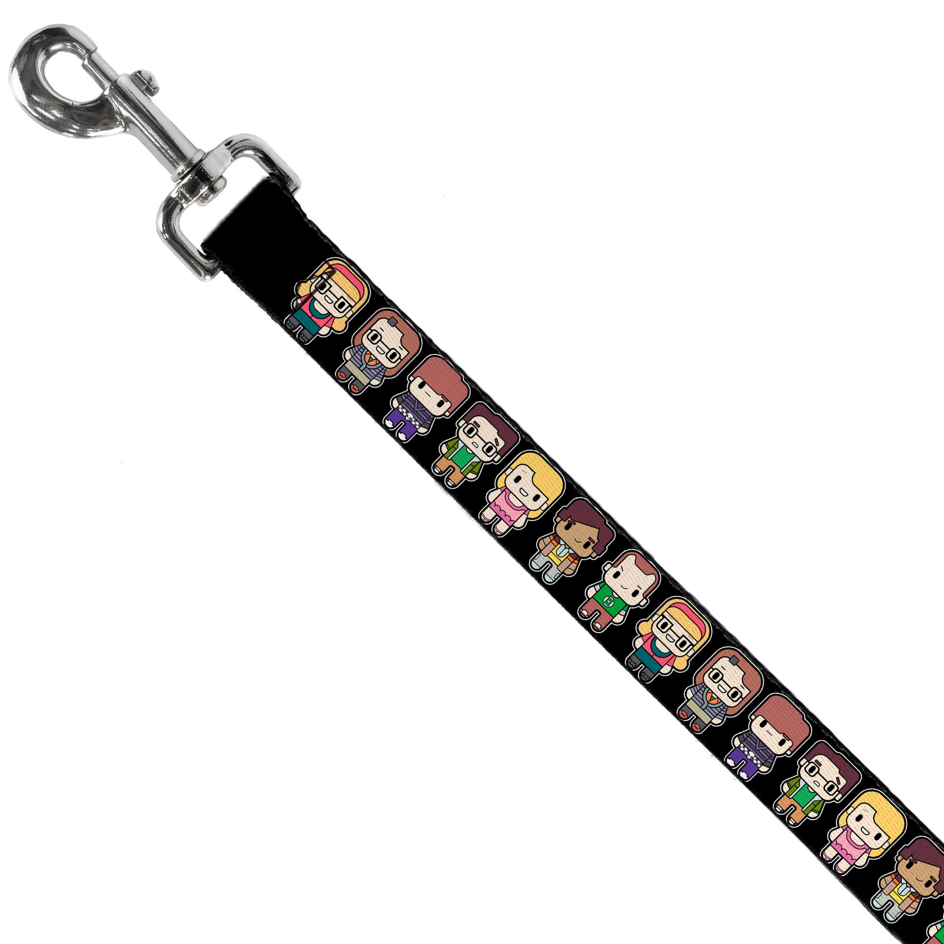 Dog Leash - Big Bang Theory Chibi Characters Black Dog Leashes The Big Bang Theory