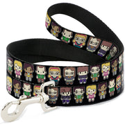 Dog Leash - Big Bang Theory Chibi Characters Black Dog Leashes The Big Bang Theory
