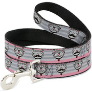 Dog Leash - Soft Kitty Nerd/Mustacho Expressions Stripe Grays Dog Leashes The Big Bang Theory
