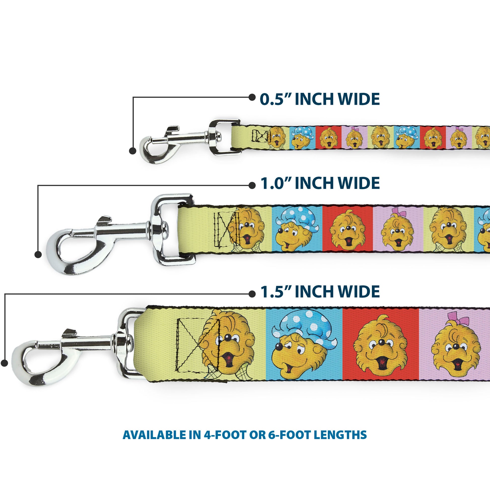 Dog Leash - The Berenstain Bears Smiling Face Blocks Multi Color Dog Leashes The Berenstain Bears
