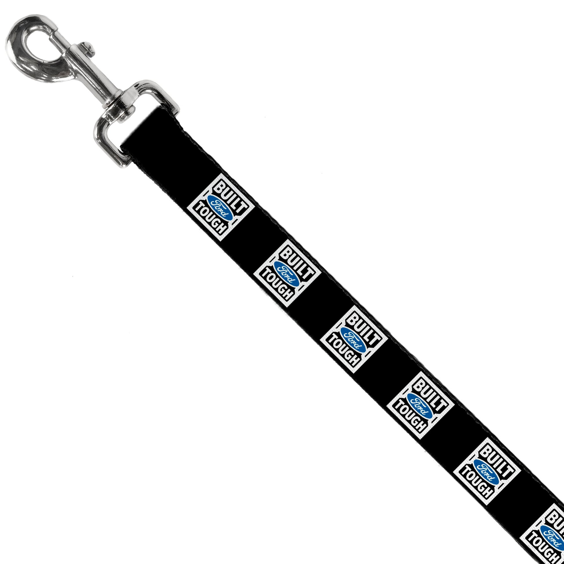 Dog Leash - BUILT FORD TOUGH Logo2 Black/White/Blue Dog Leashes Ford
