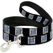 Dog Leash - BUILT FORD TOUGH Logo2 Black/White/Blue Dog Leashes Ford