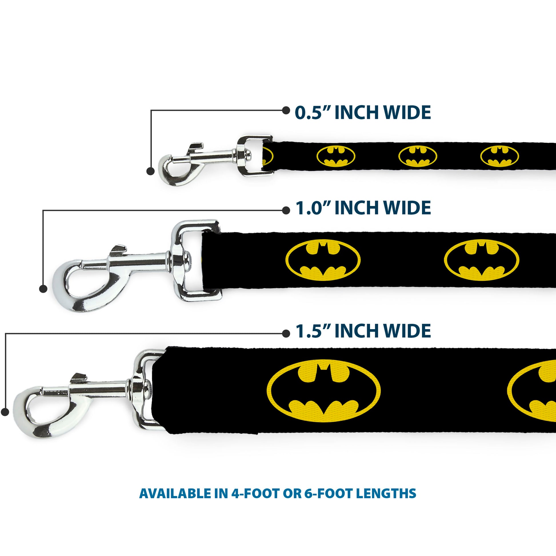 Dog Leash - Batman Shield Black/Yellow Dog Leashes DC Comics