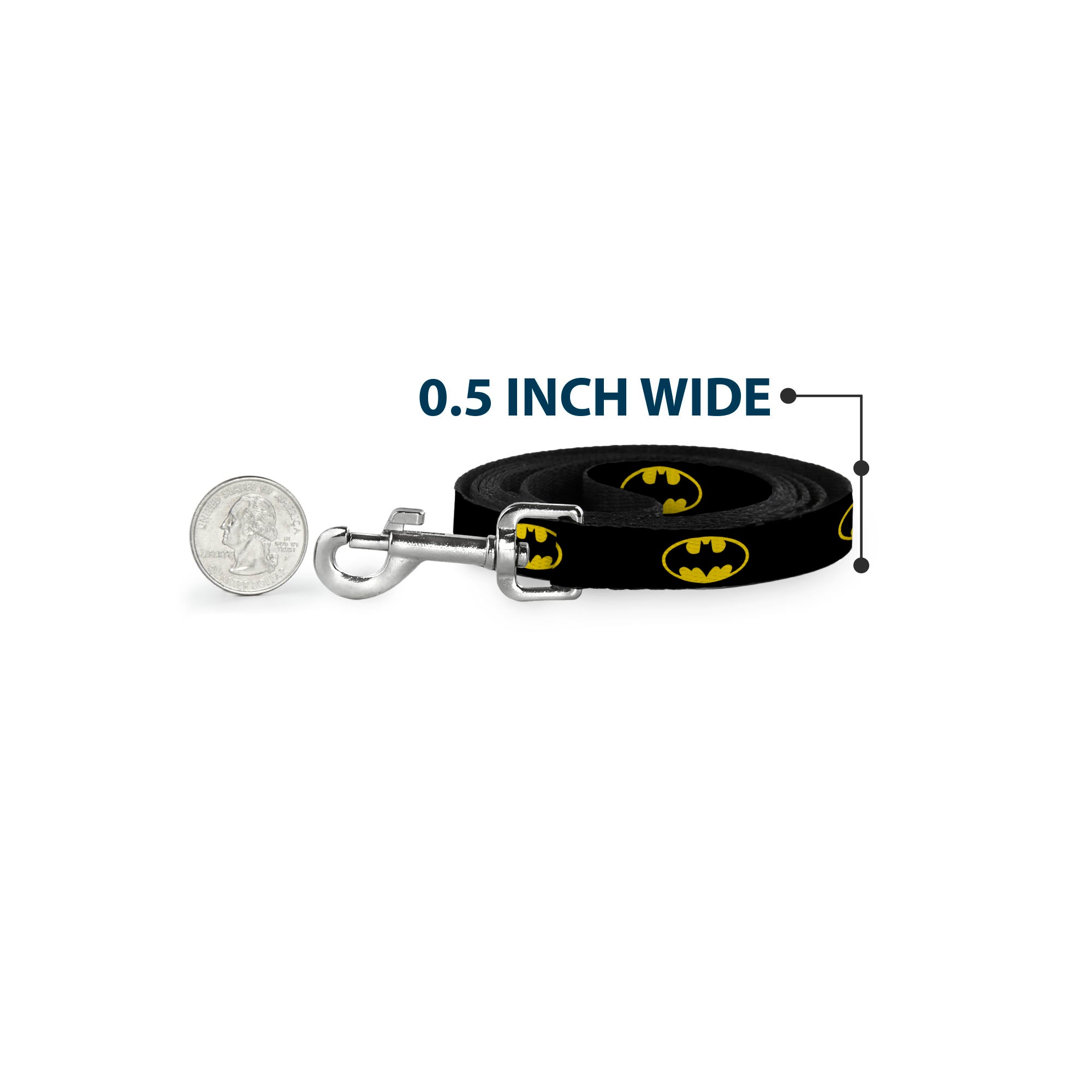 Dog Leash - Batman Shield Black/Yellow Dog Leashes DC Comics
