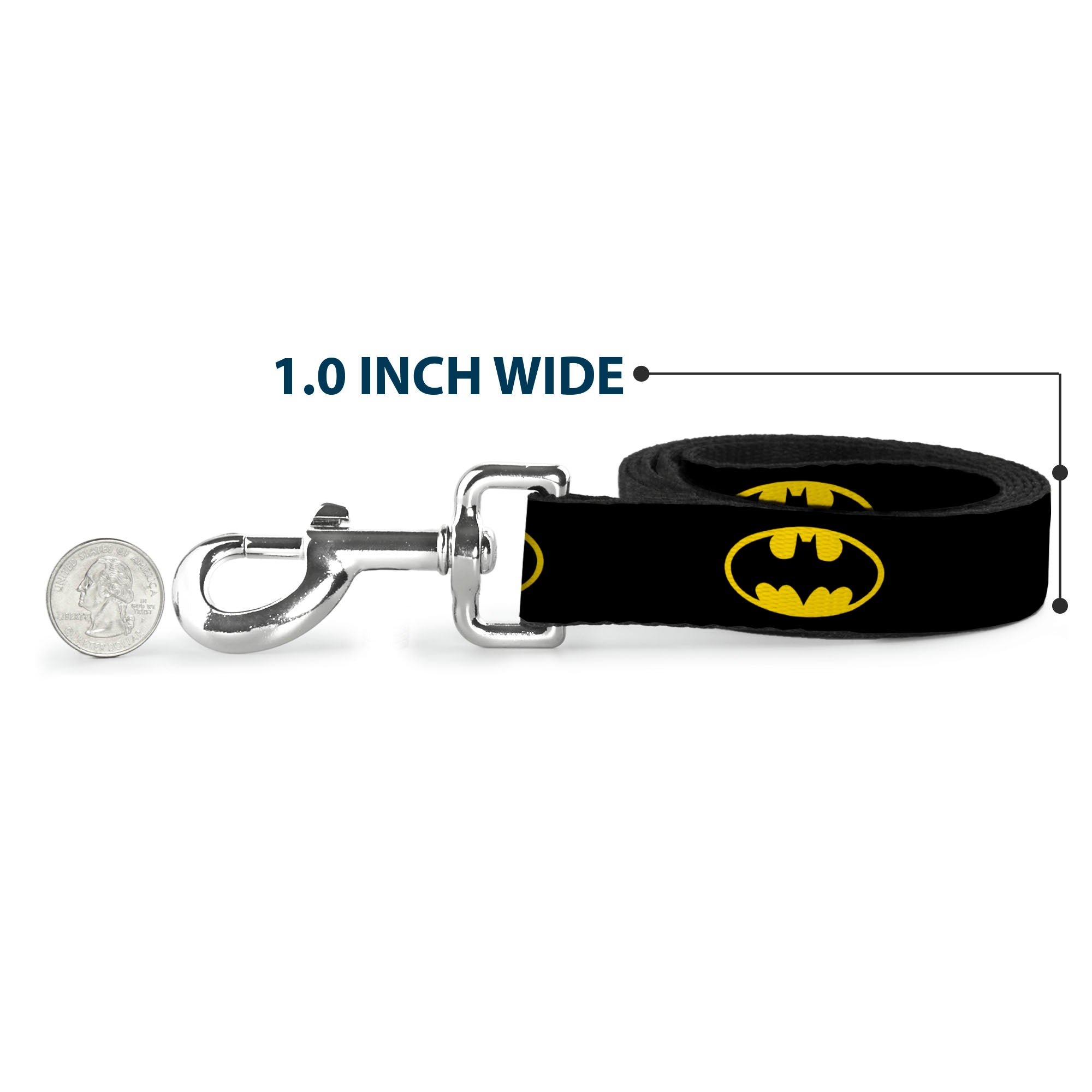 Dog Leash - Batman Shield Black/Yellow Dog Leashes DC Comics