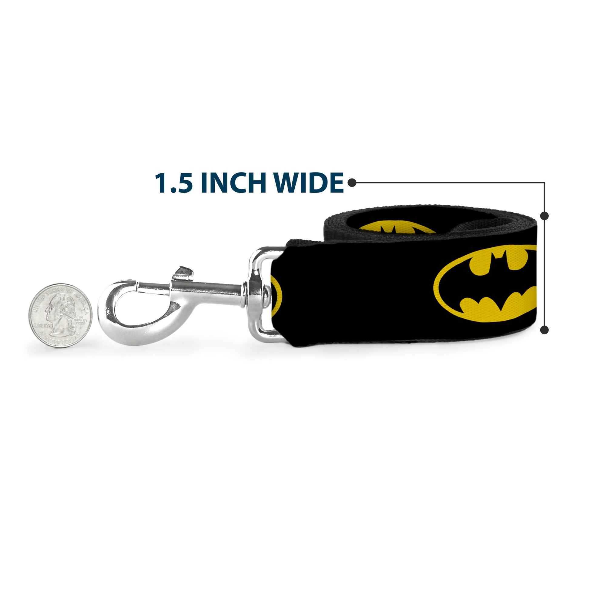 Dog Leash - Batman Shield Black/Yellow Dog Leashes DC Comics