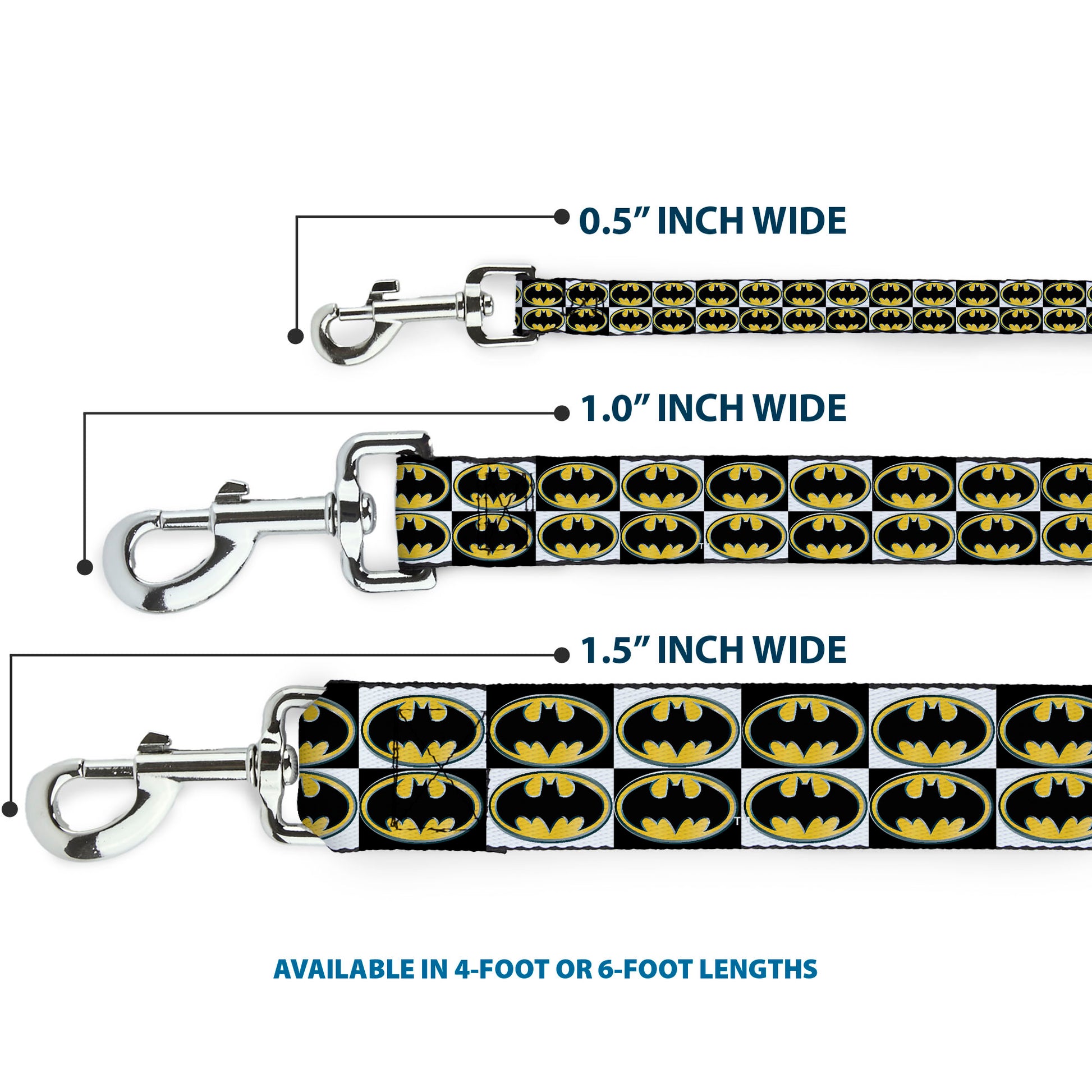Dog Leash - Batman Shield Checkers Dog Leashes DC Comics