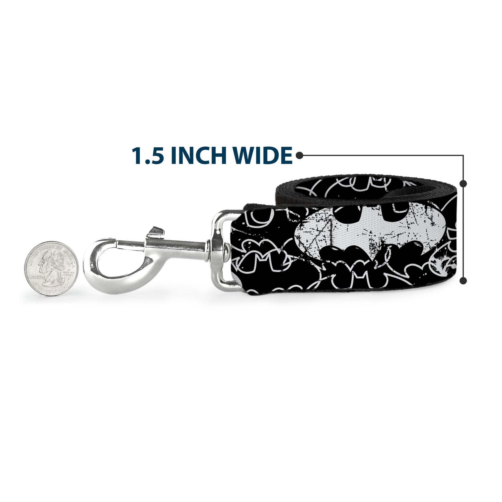 Dog Leash - Batman Outlines Black/White Dog Leashes DC Comics