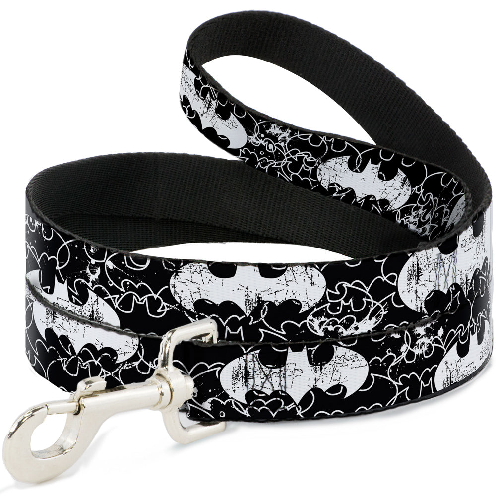 Dog Leash - Batman Outlines Black/White Dog Leashes DC Comics