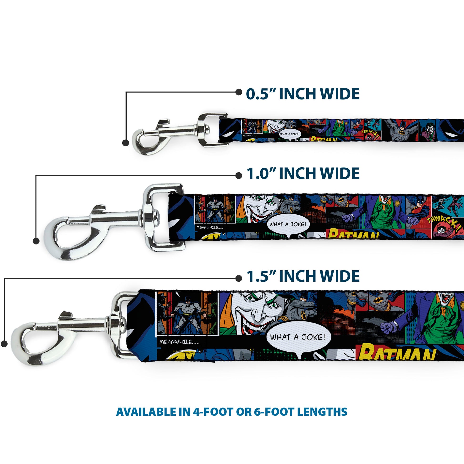 Dog Leash - Batman & Joker Comic Strip Dog Leashes DC Comics