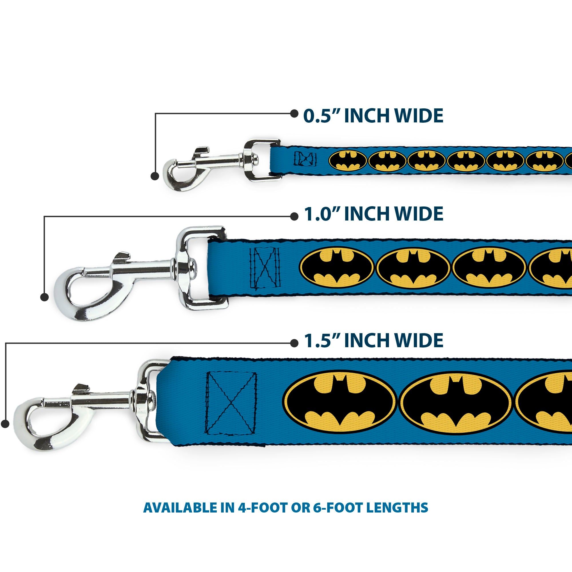 Dog Leash - Bat Signal-3 Blue/Black/Yellow Dog Leashes DC Comics
