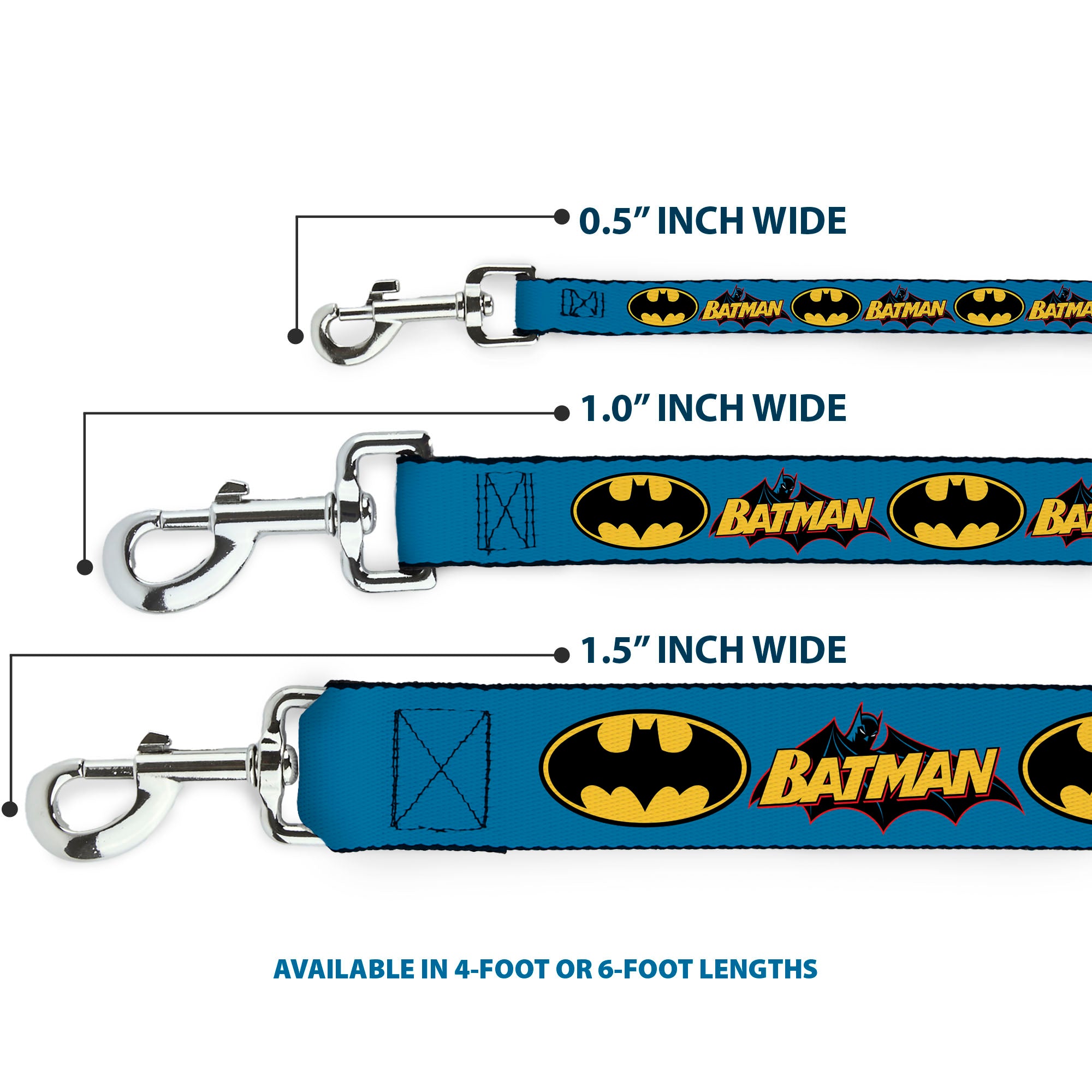 Dog Leash - Vintage Batman Logo & Bat Signal Blue Dog Leashes DC Comics