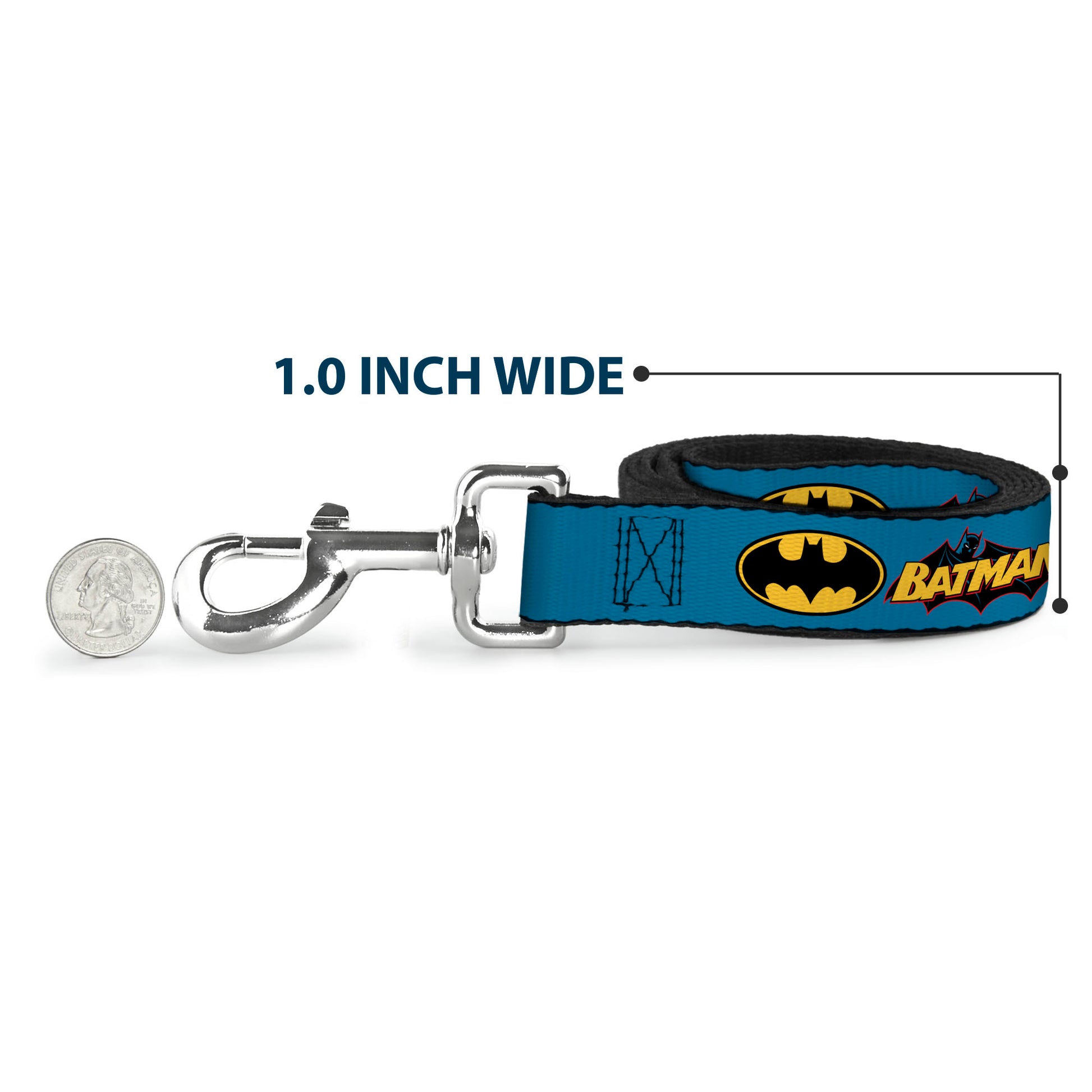 Dog Leash - Vintage Batman Logo & Bat Signal Blue Dog Leashes DC Comics
