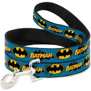 Dog Leash - Vintage Batman Logo & Bat Signal Blue Dog Leashes DC Comics