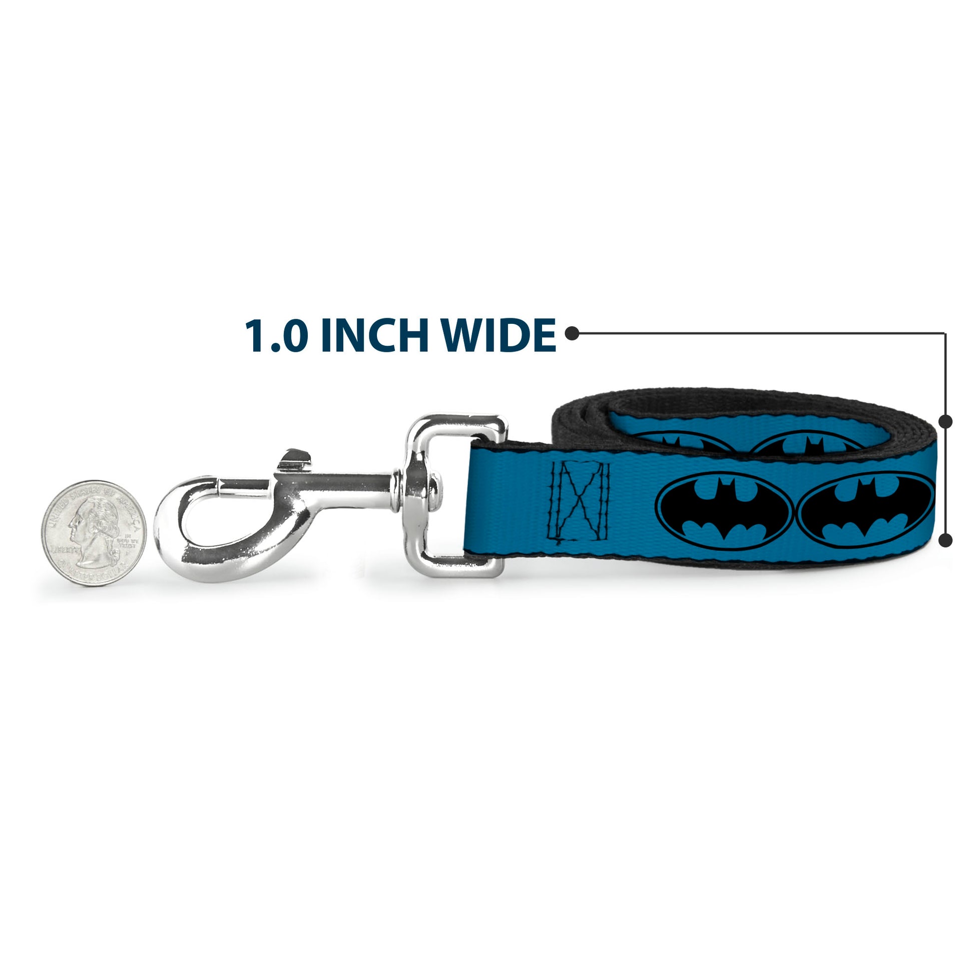 Dog Leash - Bat Signal-3 Blue/Black/Blue Dog Leashes DC Comics