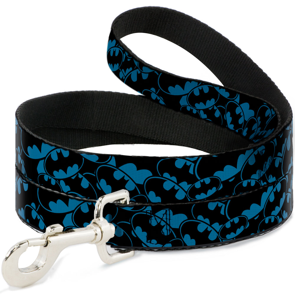 Dog Leash - Bat Signals Stacked Blue/Black Dog Leashes DC Comics