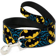 Dog Leash - Bat Signals Stacked w/CLOSE-UP Blue/Black/Yellow Dog Leashes DC Comics