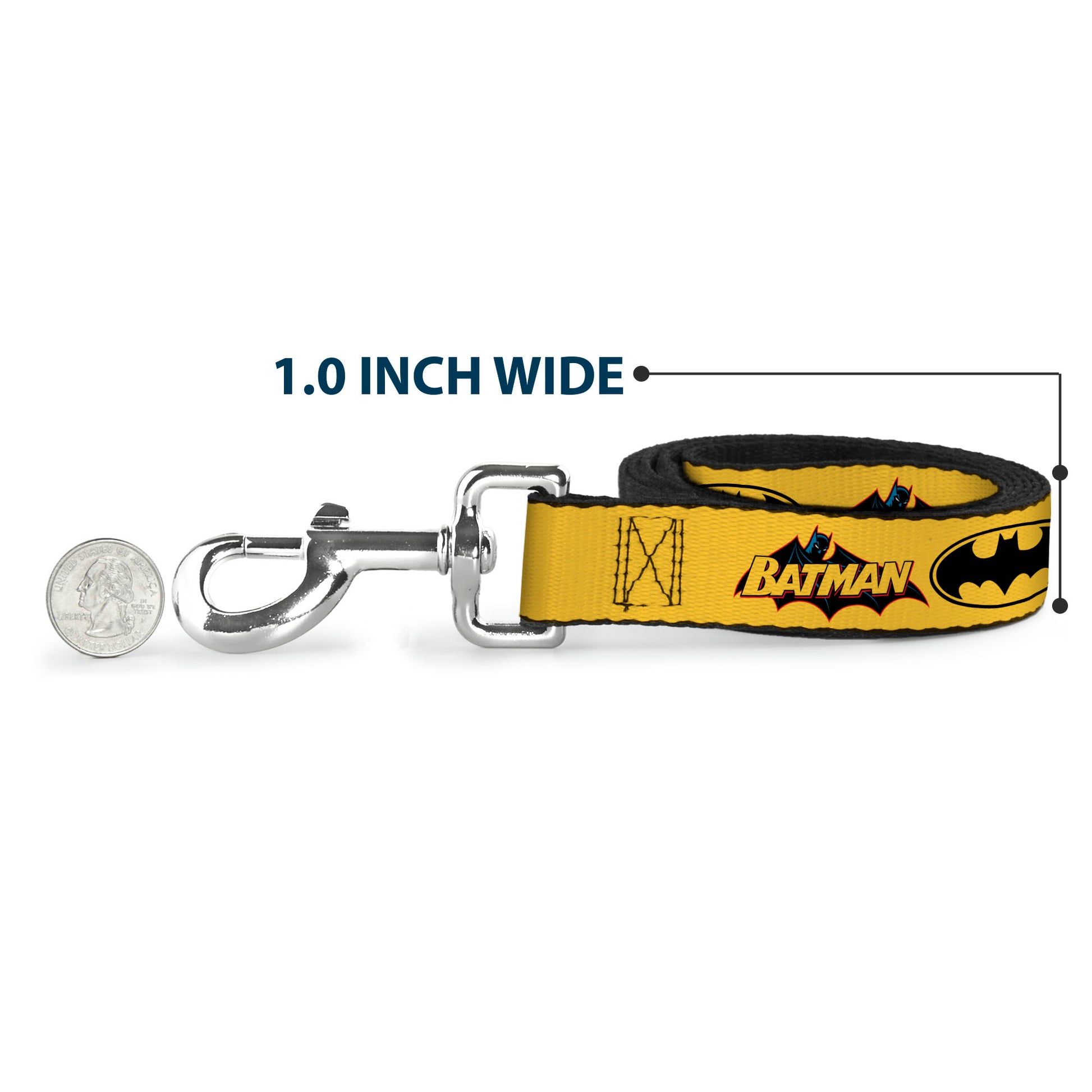 Dog Leash - Vintage Batman Logo & Bat Signal-3 Yellow Dog Leashes DC Comics