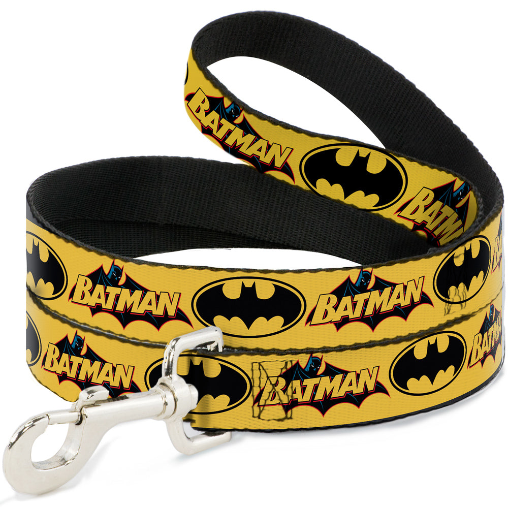 Dog Leash - Vintage Batman Logo & Bat Signal-3 Yellow Dog Leashes DC Comics