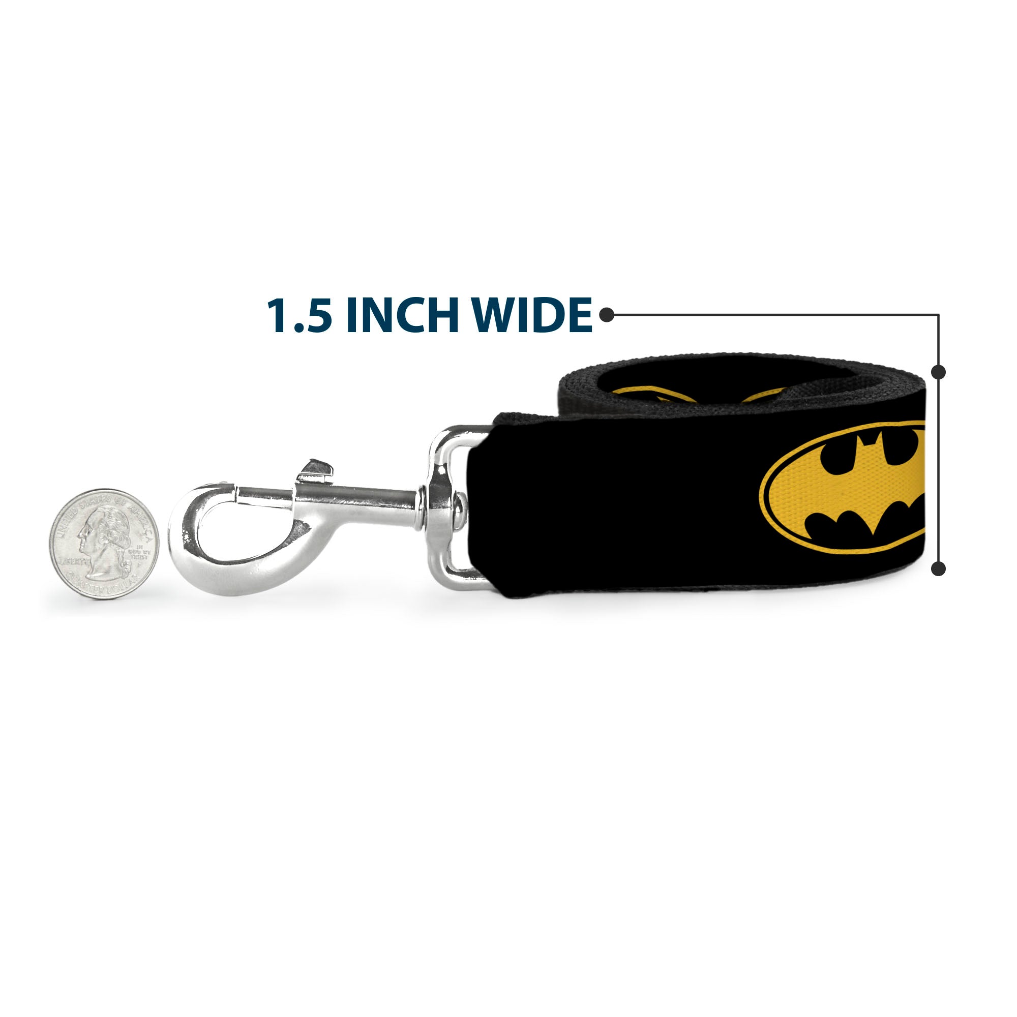 Dog Leash - Bat Signal-3 Black/Yellow/Black Dog Leashes DC Comics