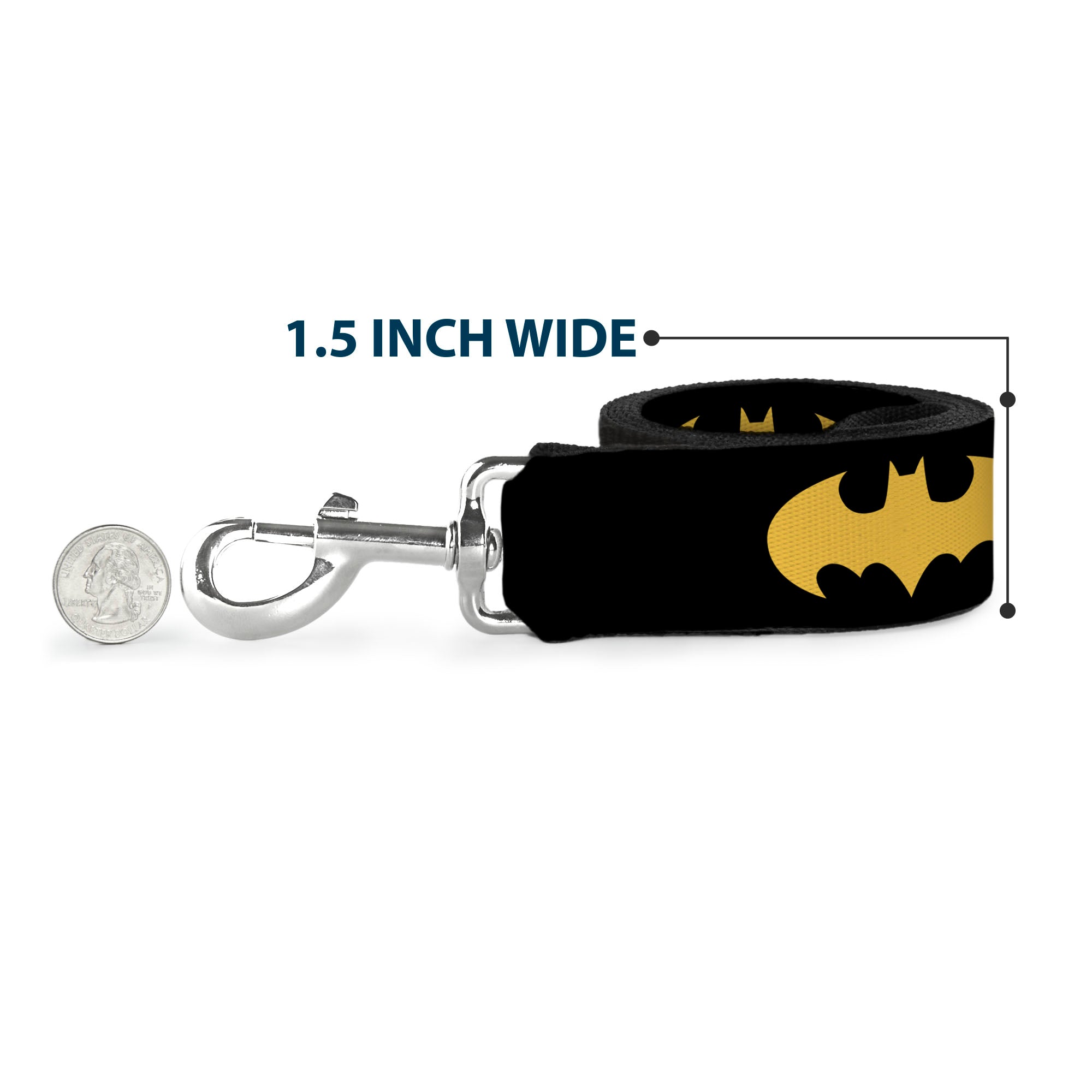 Dog Leash - Bat Signal-1 Black/Yellow Dog Leashes DC Comics