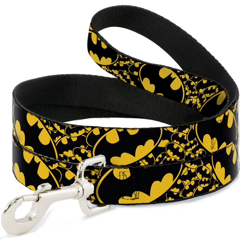 Dog Leash - Bat Signals Stacked w/CLOSE-UP Yellow/Black Dog Leashes DC Comics