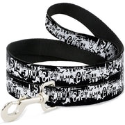 Dog Leash - Batman Action Verbiage Black/White Dog Leashes DC Comics