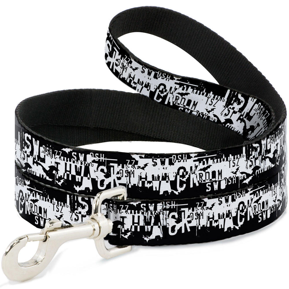 Dog Leash - Batman Action Verbiage Black/White Dog Leashes DC Comics