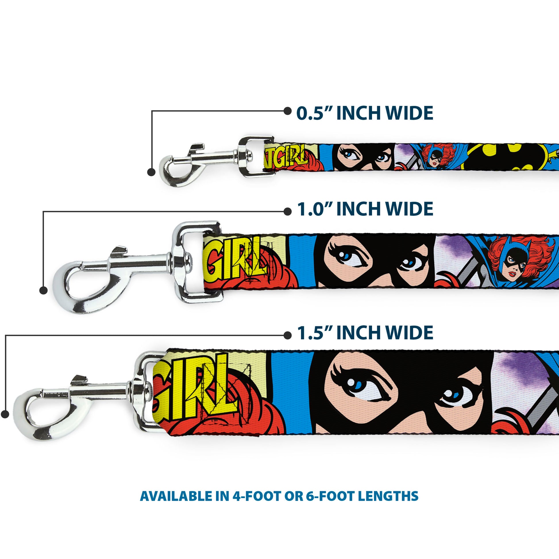 Dog Leash - BATGIRL in Action w/Face CLOSE-UP Dog Leashes DC Comics