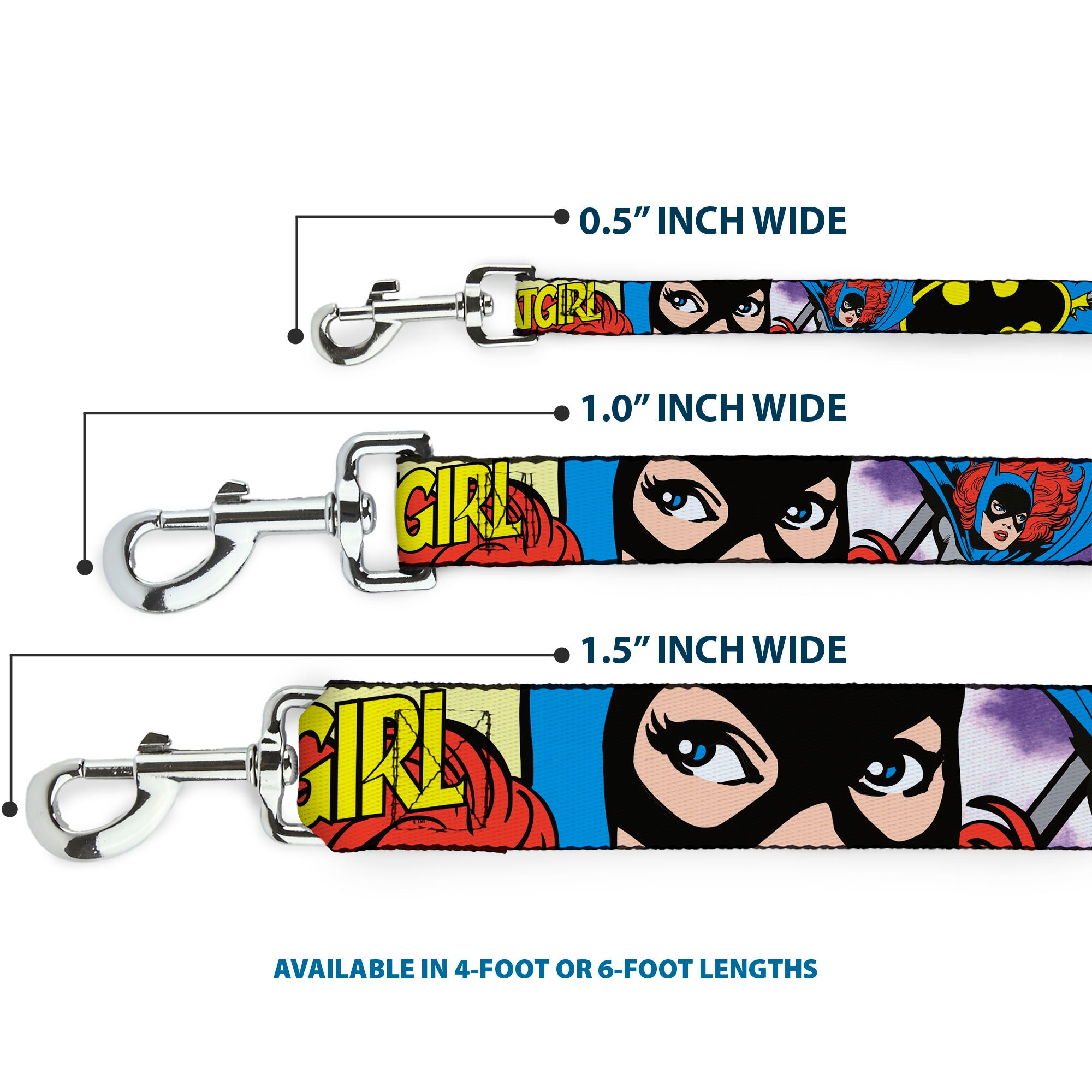 Dog Leash - BATGIRL in Action w/Face CLOSE-UP Dog Leashes DC Comics