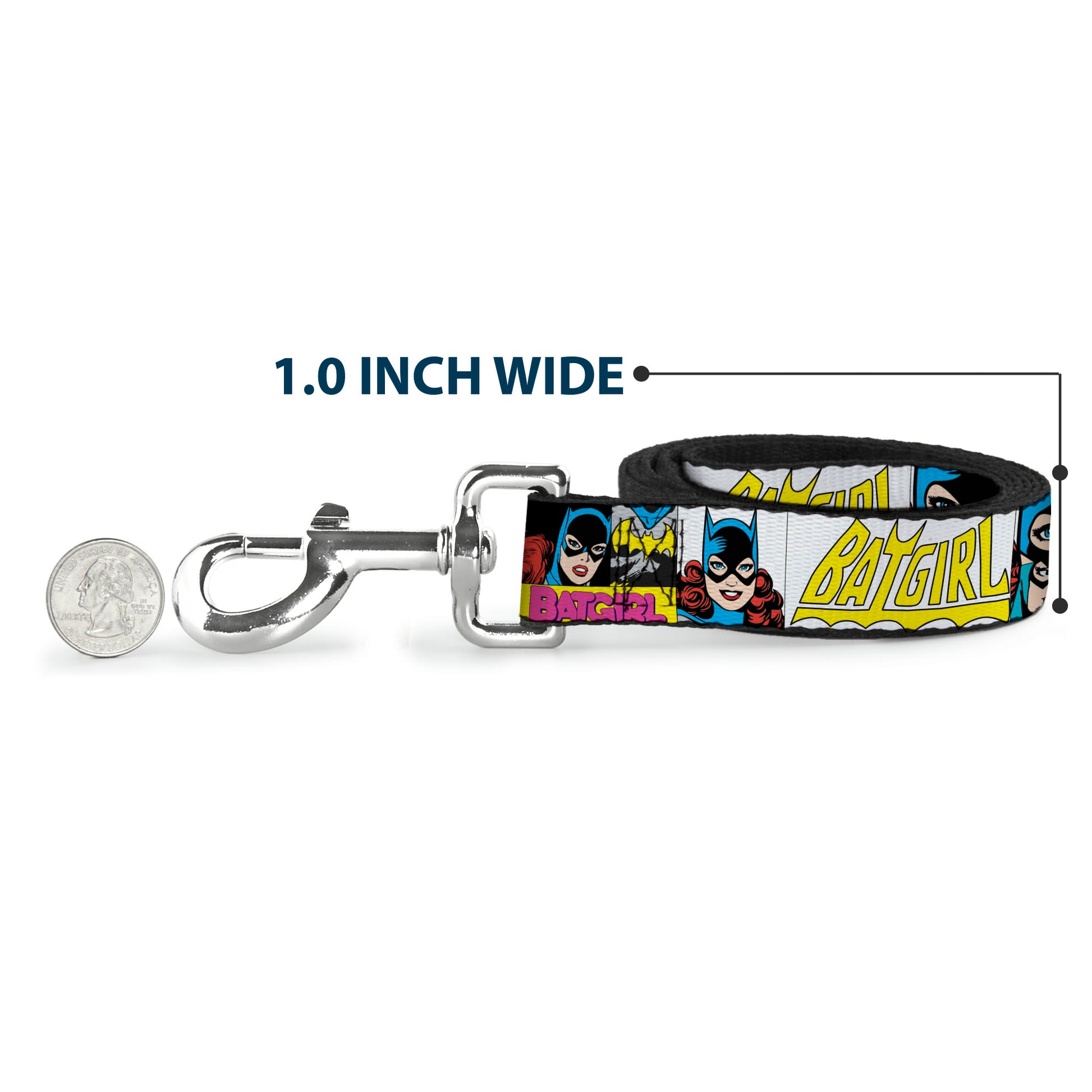 Dog Leash - BATGIRL Panels Yellow/Pink Dog Leashes DC Comics