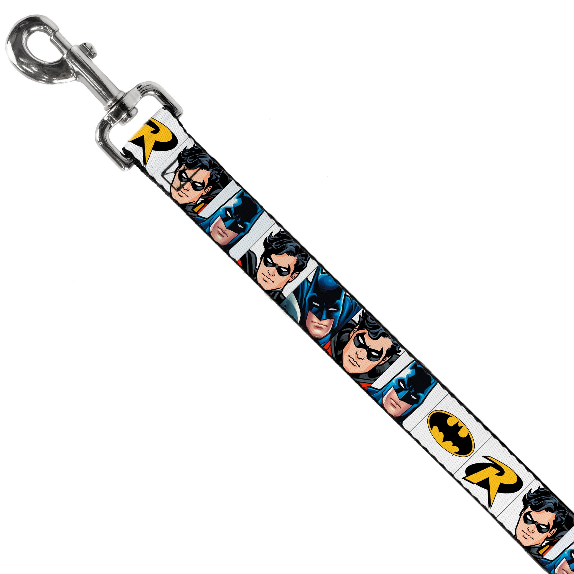 Dog Leash - Batman & Robin Blocks White Dog Leashes DC Comics