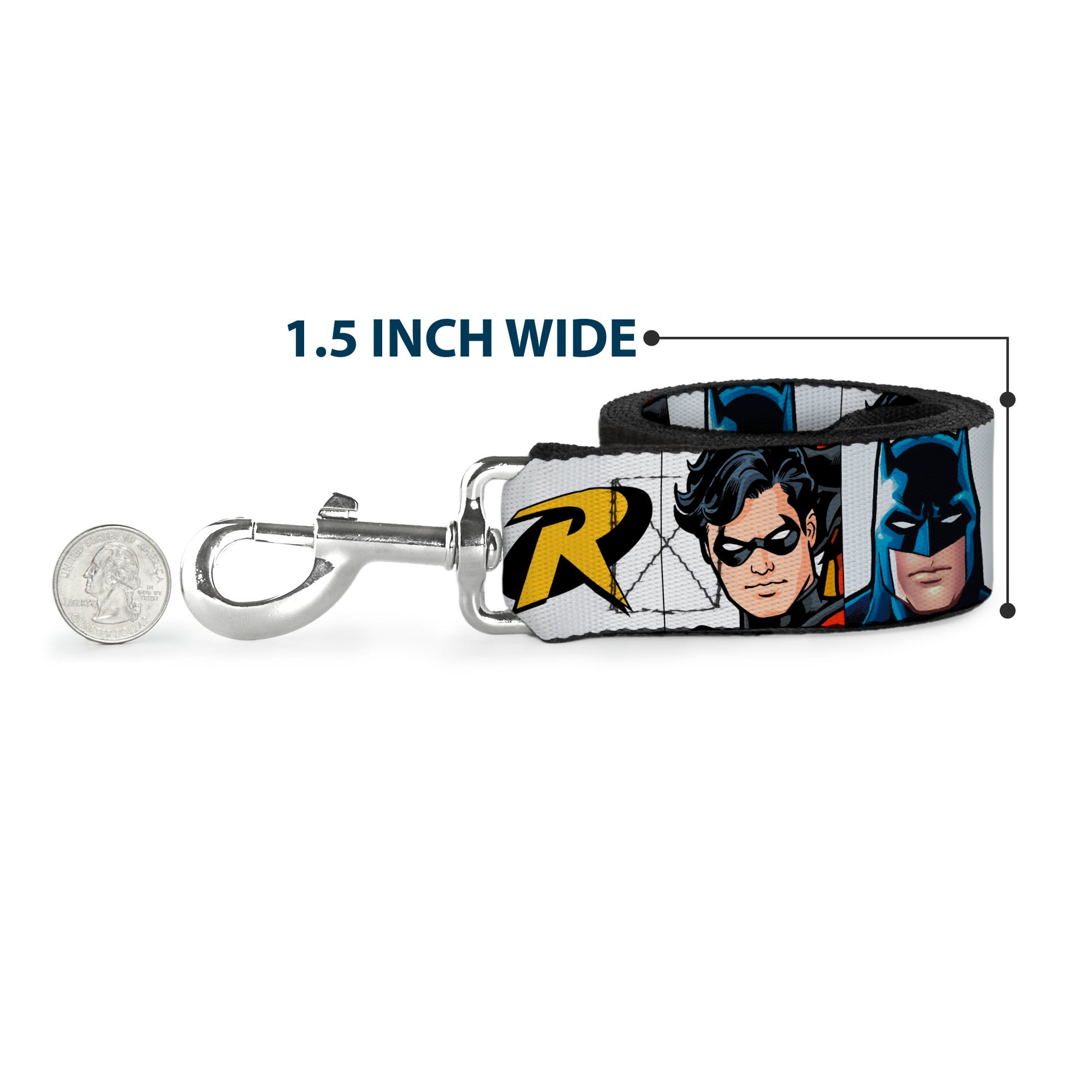 Dog Leash - Batman & Robin Blocks White Dog Leashes DC Comics