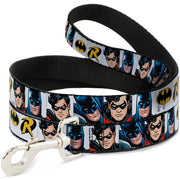 Dog Leash - Batman & Robin Blocks White Dog Leashes DC Comics