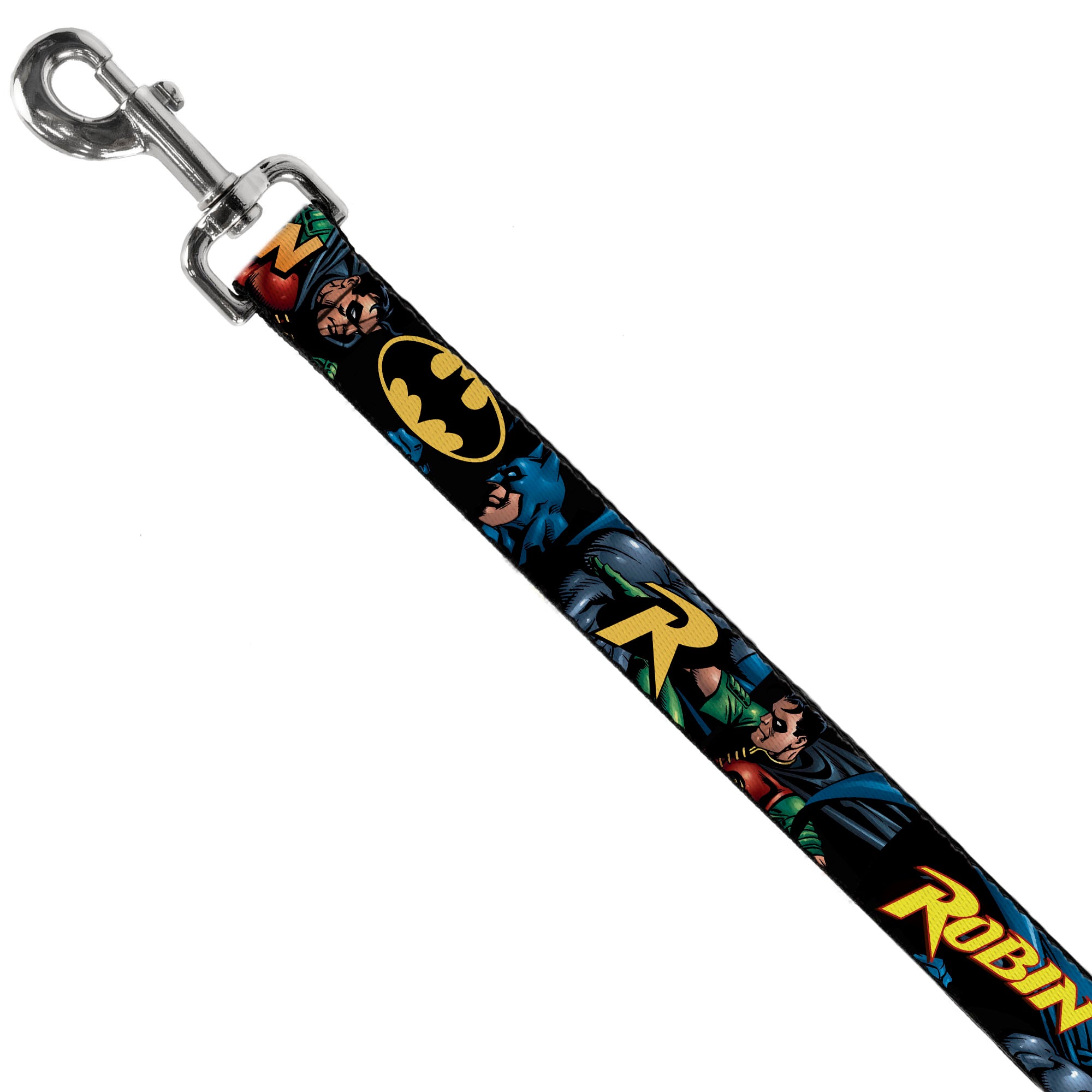 Dog Leash - Batman & Robin in Action w/Text Black Dog Leashes DC Comics