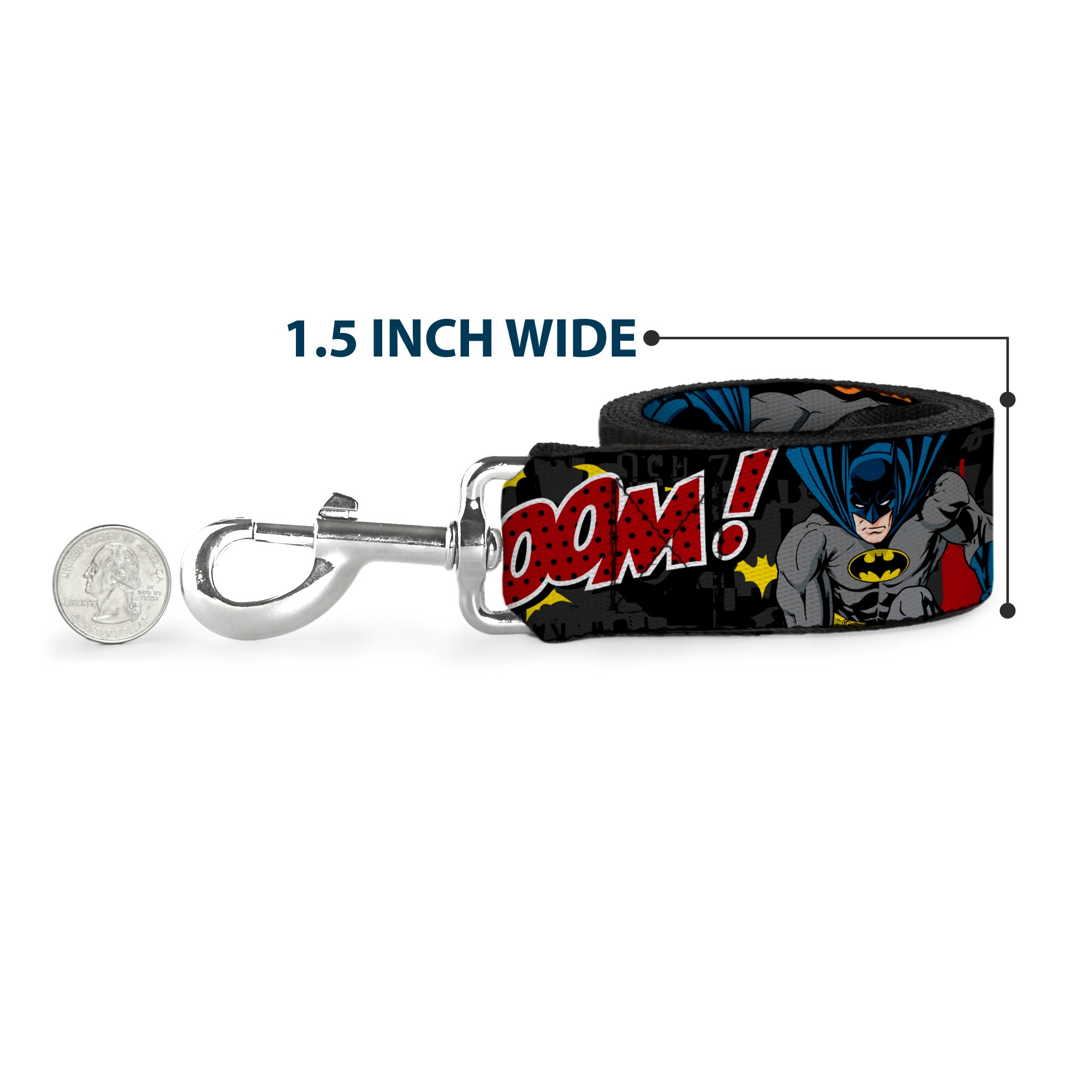 Dog Leash - Batman in Action WHOOM! Red Skyline Dog Leashes DC Comics