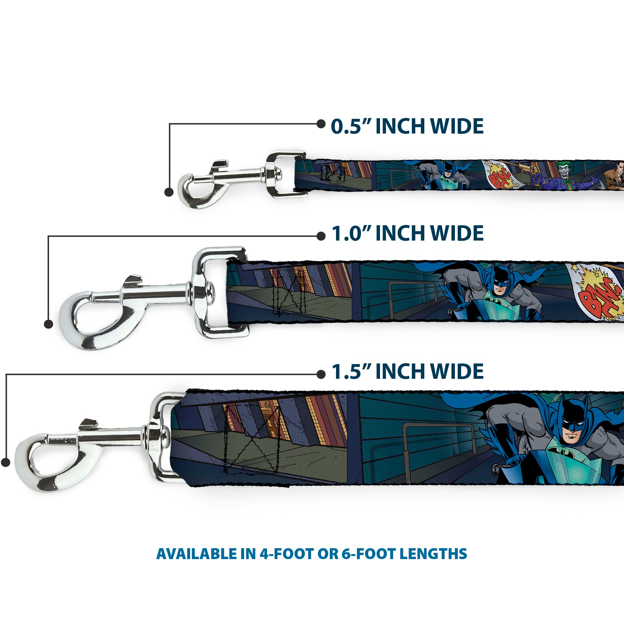 Dog Leash - Batman Battling Villains in Tunnel Dog Leashes DC Comics