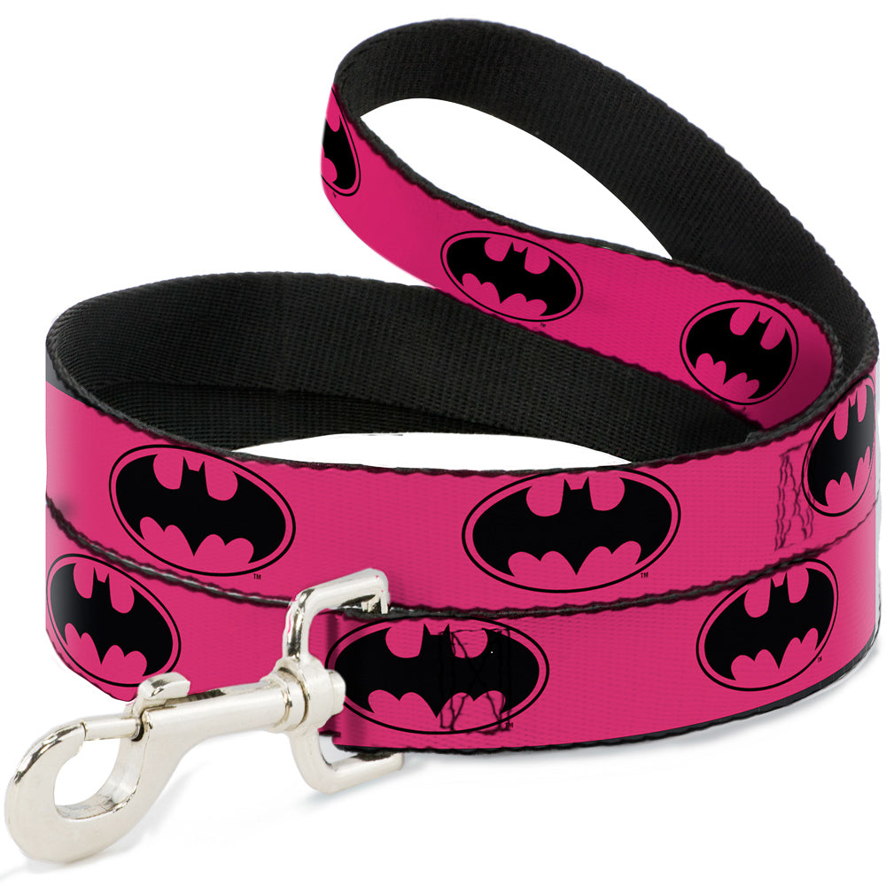 Dog Leash - Bat Signal-3 Fuchsia/Black/Fuchsia Dog Leashes DC Comics