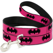 Dog Leash - Bat Signal-3 Fuchsia/Black/Fuchsia Dog Leashes DC Comics