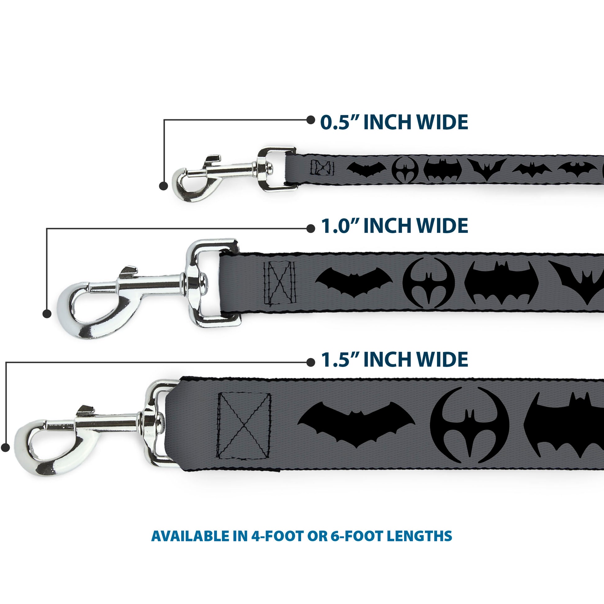 Dog Leash - Bat Logo Transitions Gray/Black Dog Leashes DC Comics
