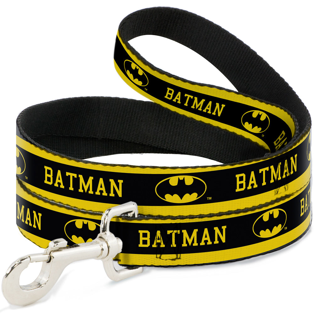Dog Leash - BATMAN/Logo Stripe Yellow/Black Dog Leashes DC Comics