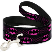 Dog Leash - Batman Shield/Chainlink Black/Hot Pink Dog Leashes DC Comics