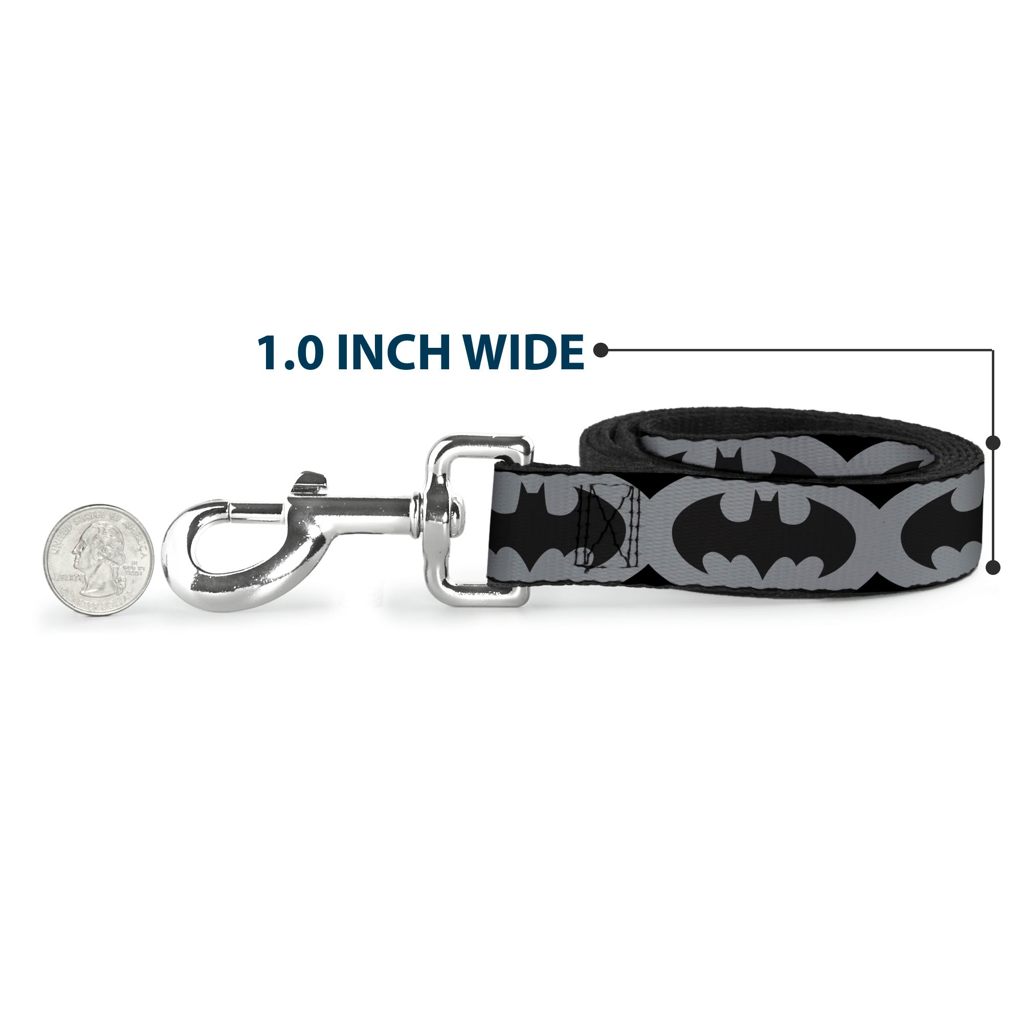 Dog Leash - Bat Signal-5 Black/Gray/Black Dog Leashes DC Comics
